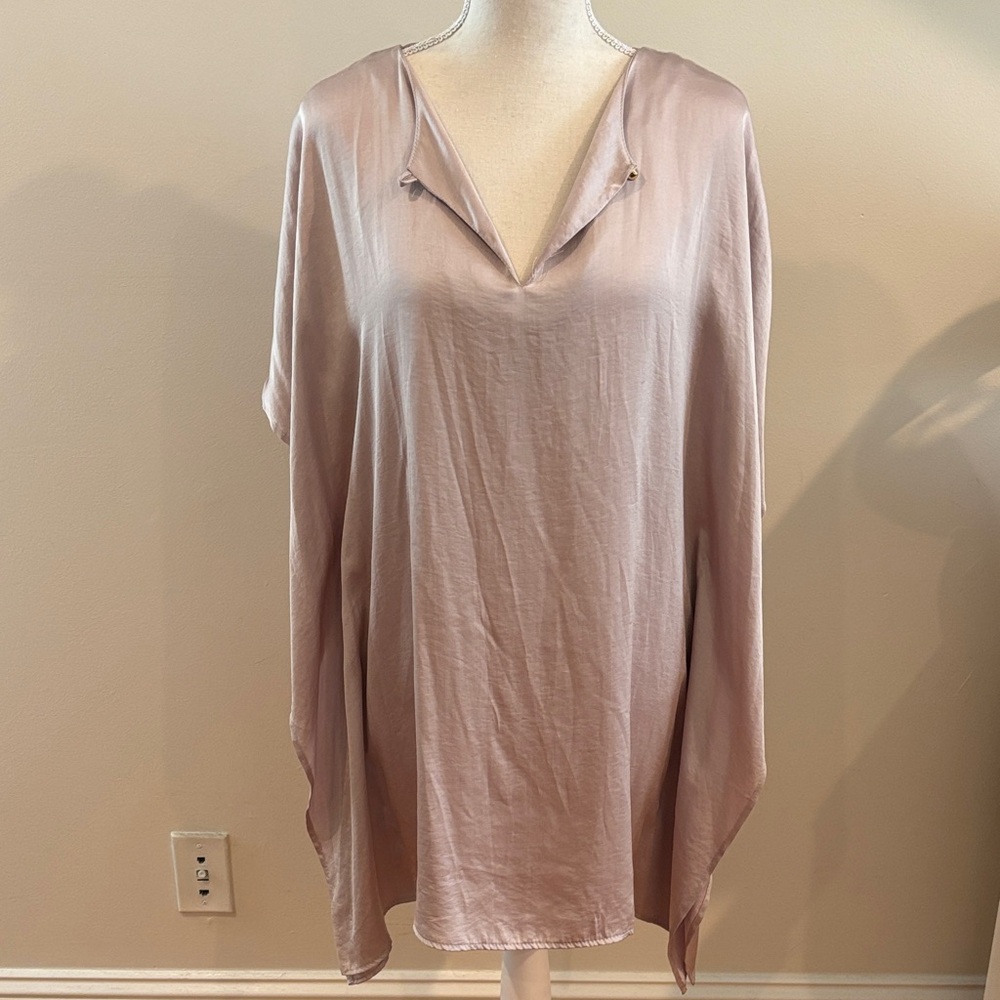 Silky Pewter satin dress or tunic by Tyche